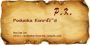 Poduska Konrád névjegykártya